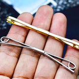 Maxbell Mens Tie Collar Bar Formal Jewelry Accessory Lapel Stick Metal Collar Holder Gold