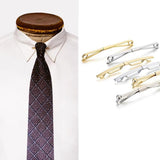 Maxbell Mens Tie Collar Bar Formal Jewelry Accessory Lapel Stick Metal Collar Holder Gold