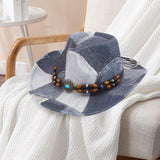 Maxbell Print Cowboy Hat Cosplay Costume Accessory for Festival Dress up Gray