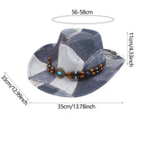 Maxbell Print Cowboy Hat Cosplay Costume Accessory for Festival Dress up Gray