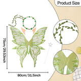 Maxbell Fairy Wings Cute Halloween Costume Accessories Decor Comfortable Fancy Dress Green