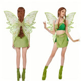 Maxbell Fairy Wings Cute Halloween Costume Accessories Decor Comfortable Fancy Dress Green
