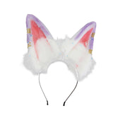 Maxbell Cat Ears Headband Comfortable Headpiece for Women Girls Daily wearing Makeup Purple