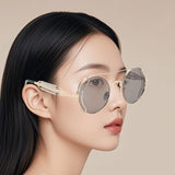 Maxbell Round Double Bridge Sunglasses Decor Eyewear for Holiday Dating Party