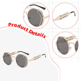 Maxbell Round Double Bridge Sunglasses Decor Eyewear for Holiday Dating Party
