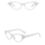 Maxbell 8Pcs Cat Rhinestone Glasses Retro 50S 60S Old Lady Glasses for Women Holiday