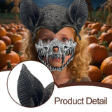 Maxbell Halloween Bat Costume Mask Accessories for Masquerade Birthday Party Friends Black and Silver