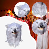 Maxbell Latex Wolf Head Mask Full Head for Stage Performance Themed Party Masquerade