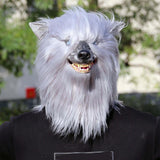 Maxbell Latex Wolf Head Mask Full Head for Stage Performance Themed Party Masquerade