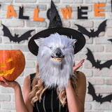 Maxbell Latex Wolf Head Mask Full Head for Stage Performance Themed Party Masquerade