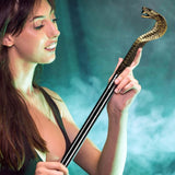 Maxbell Halloween Cane for Men Snake Head Shaped for Wedding Themed Party Stage Show Bronze