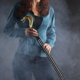 Maxbell Halloween Cane for Men Snake Head Shaped for Wedding Themed Party Stage Show Bronze
