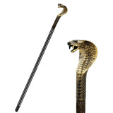 Maxbell Halloween Cane for Men Snake Head Shaped for Wedding Themed Party Stage Show Bronze
