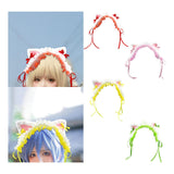 Maxbell Cat Ears Lolita Headband Cute for Party Supplies Stage Performances Carnival red