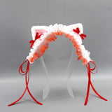 Maxbell Cat Ears Lolita Headband Cute for Party Supplies Stage Performances Carnival red