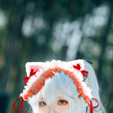 Maxbell Cat Ears Lolita Headband Cute for Party Supplies Stage Performances Carnival red