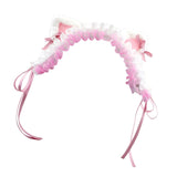 Maxbell Cat Ears Lolita Headband Cute for Party Supplies Stage Performances Carnival pink