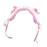 Maxbell Cat Ears Lolita Headband Cute for Party Supplies Stage Performances Carnival pink
