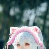 Maxbell Cat Ears Lolita Headband Cute for Party Supplies Stage Performances Carnival pink