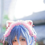 Maxbell Cat Ears Lolita Headband Cute for Party Supplies Stage Performances Carnival pink