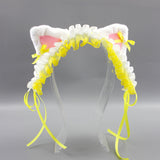 Maxbell Cat Ears Lolita Headband Cute for Party Supplies Stage Performances Carnival yellow