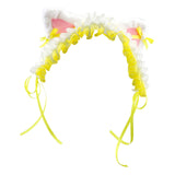 Maxbell Cat Ears Lolita Headband Cute for Party Supplies Stage Performances Carnival yellow