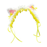 Maxbell Cat Ears Lolita Headband Cute for Party Supplies Stage Performances Carnival yellow