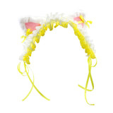 Maxbell Cat Ears Lolita Headband Cute for Party Supplies Stage Performances Carnival yellow