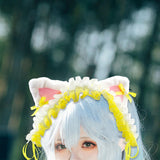Maxbell Cat Ears Lolita Headband Cute for Party Supplies Stage Performances Carnival yellow