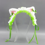 Maxbell Cat Ears Lolita Headband Cute for Party Supplies Stage Performances Carnival green
