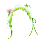 Maxbell Cat Ears Lolita Headband Cute for Party Supplies Stage Performances Carnival green