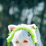 Maxbell Cat Ears Lolita Headband Cute for Party Supplies Stage Performances Carnival green
