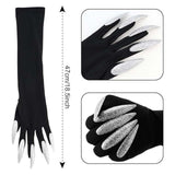 Maxbell Halloween Costume Paw Gloves Paw Gloves for Party Supplies Stage Performance Argent nail