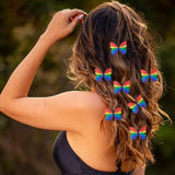 Maxbell 8Pcs Rainbow Butterfly Hair Clips Cute for Masquerade Hair Styling Accessory