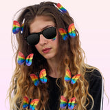Maxbell 8Pcs Rainbow Butterfly Hair Clips Cute for Masquerade Hair Styling Accessory