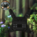 Maxbell Front Chest Bag Multifunction Antitheft Chest Rig for Travel Climbing Hiking black