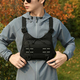 Maxbell Front Chest Bag Multifunction Antitheft Chest Rig for Travel Climbing Hiking black