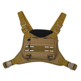 Maxbell Front Chest Bag Multifunction Antitheft Chest Rig for Travel Climbing Hiking brown