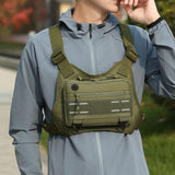 Maxbell Front Chest Bag Multifunction Antitheft Chest Rig for Travel Climbing Hiking green