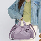 Maxbell Women Shoulder Bag Soft Nylon Fashion Large Handbag for Holiday Street Work violet