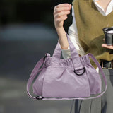 Maxbell Women Shoulder Bag Soft Nylon Fashion Large Handbag for Holiday Street Work violet