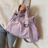 Maxbell Women Shoulder Bag Soft Nylon Fashion Large Handbag for Holiday Street Work violet
