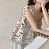 Maxbell Women Beach Tote Bag Hollow Out Shoulder Purse for Shopping Dating Traveling