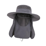 Maxbell Outdoor Sun Hat Foldable Breathable Mesh for Travel Mountaineering Gardening Dark Gray