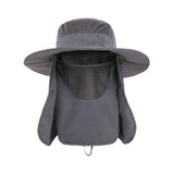 Maxbell Outdoor Sun Hat Foldable Breathable Mesh for Travel Mountaineering Gardening Dark Gray