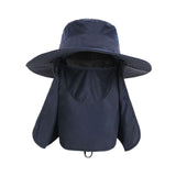 Maxbell Outdoor Sun Hat Foldable Breathable Mesh for Travel Mountaineering Gardening Navy Blue
