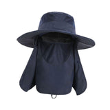 Maxbell Outdoor Sun Hat Foldable Breathable Mesh for Travel Mountaineering Gardening Navy Blue