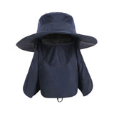 Maxbell Outdoor Sun Hat Foldable Breathable Mesh for Travel Mountaineering Gardening Navy Blue