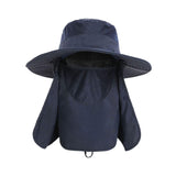 Maxbell Outdoor Sun Hat Foldable Breathable Mesh for Travel Mountaineering Gardening Navy Blue