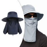 Maxbell Outdoor Sun Hat Foldable Breathable Mesh for Travel Mountaineering Gardening Navy Blue